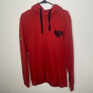 Football Town Red Hoodie XXL With Black Embroidered‎ Double-Headed Eagle Logo 2X